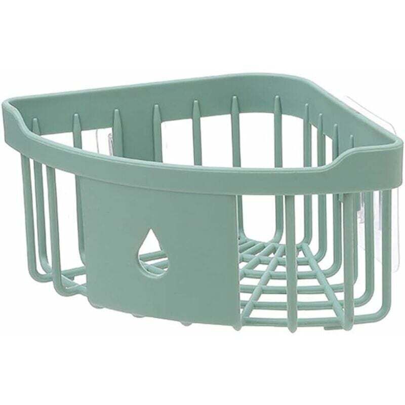 Cuisine Salle de Bain en Plastique Triangle de Rangement Organiser Étagère de Douche d'angle Mural Panier Caddy avec Ventouse Vert
