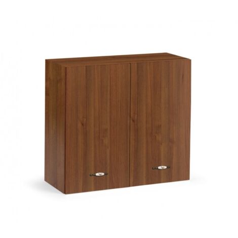 Cuisine suspendue 80x32x72 cm en bois noyer antique avec deux portes - Adige