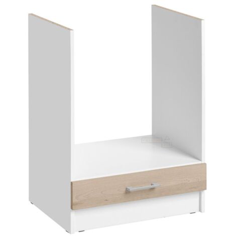 Cuisineandcie – Meuble pour four encastrable en chêne naturel L 60 cm – H 82 cm – P 46 cm – Rangement inférieur résistant à la chaleur