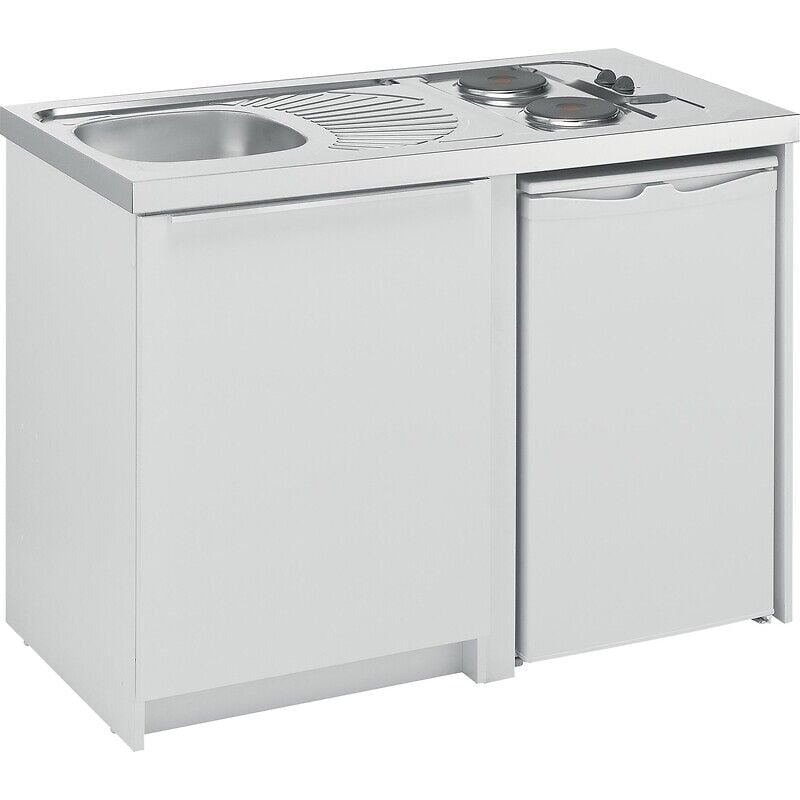 Moderna - Cuisinette complète L120 cm avec évier inox 18/10 domino électrique x2