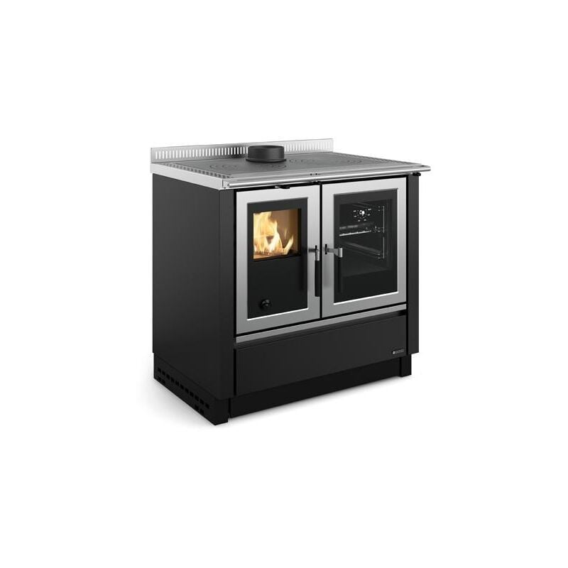 Nordica - Cuisinière à bois encastrable raccordable - la Venezia 8.3 kW Anthracite