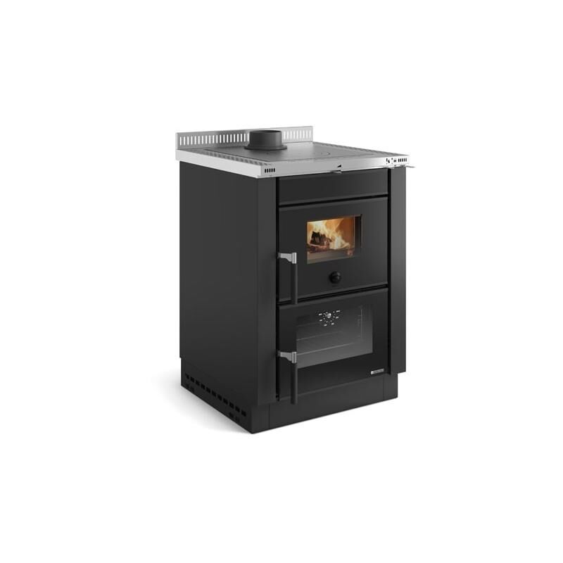 Nordica - Cuisinière à bois encastrable raccordable - la Vicenza Evo 6 kW Noir
