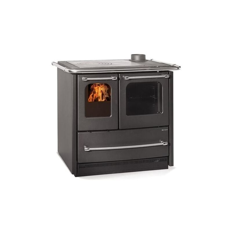 La Nordica - Cuisinière à bois Sovrana Easy Evo 2.0 7.5 kW Noir - Avec couverle