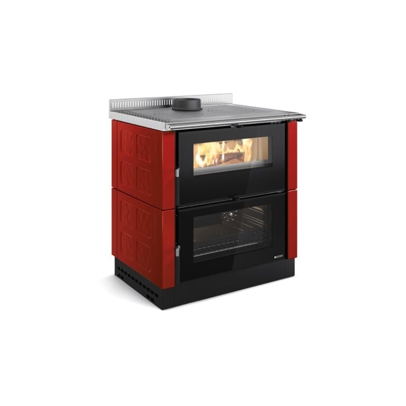Nordica - Cuisinière à bois raccordable - la Verona xxl Maiolica 7 kW Bordeaux