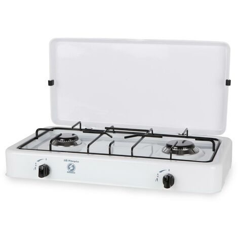 Réchaud à Gaz ORBEGOZO FO6200 2F 7000 W - Puissant Et Robuste Avec Grille En Fonte Pour Usage Extérieur