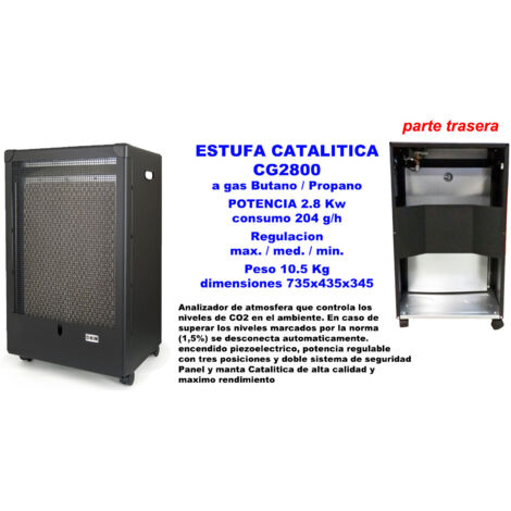 Cuisinière à gaz catalytique HJM 2,8 KW GC2800 720x430x375