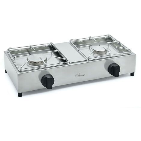 Cuisinière à gaz professionnelle à 2 feux BIG7502L1 Parker Régulateur de gaz: 30 mbar