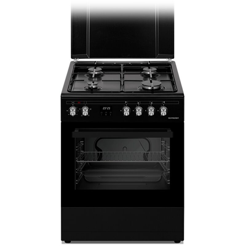 SCG6MFCB Schneider Gazinière 4 foyers dont 1 rapide, nettoyage catalyse et convection naturelle