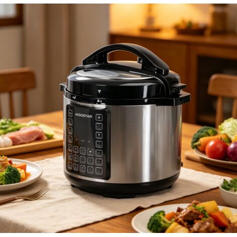Cuisinière à Pression Électrique Intelligente 1000W, Grande Capacité 6L, Cuisson Rapide Multifonction, Programme pour Ragoût et Plats Variés, Appareil Automatique pour Usage Domestique et Professionne