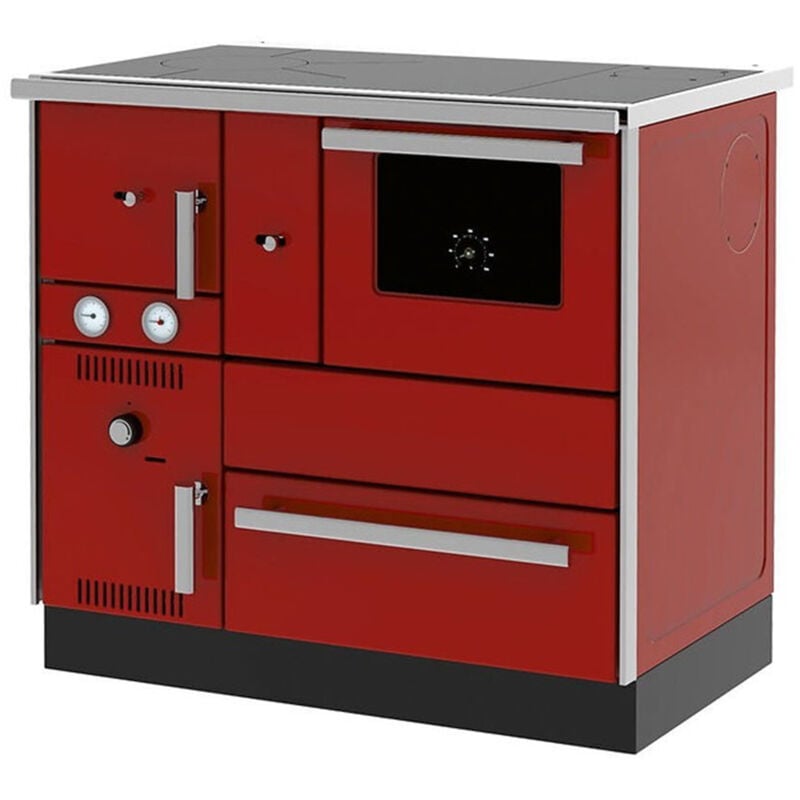 Sannover - Cuisinière Bois Chauffage (7,44 kW) + Bouilleur (20,1 kW) 27 kW Bordeaux