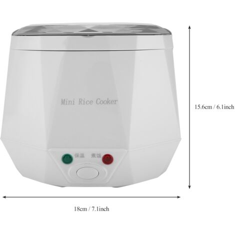 Cuisinière électrique portable multifonction - Blanc - 12V 100W 1.3L pour auto et maison avec cuiseur à riz et steamer