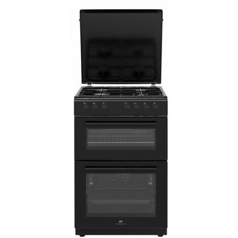 Cuisiniere  gaz CONTINENTAL EDISON CECDF6060B1 - 4 feux - noir - L60 xP60 x H90 cm