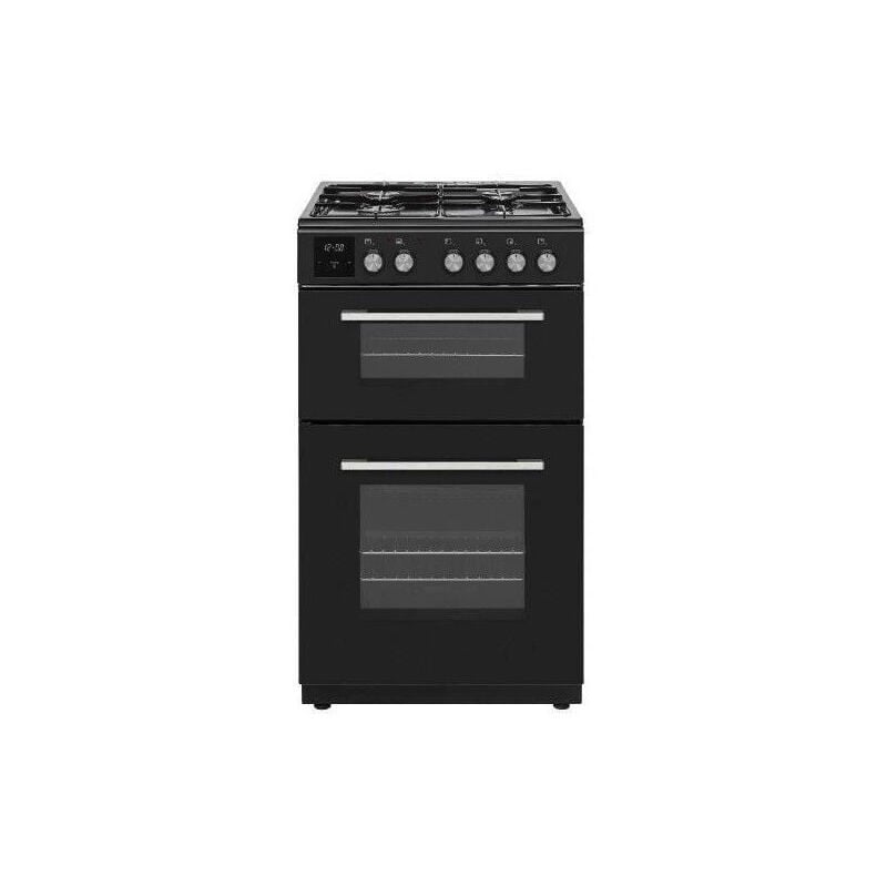 Continental Edison - Cuisiniere gaz CECDF6060IBD - Double fours - 4 feux - noir - L60 xP60 x H90 cm