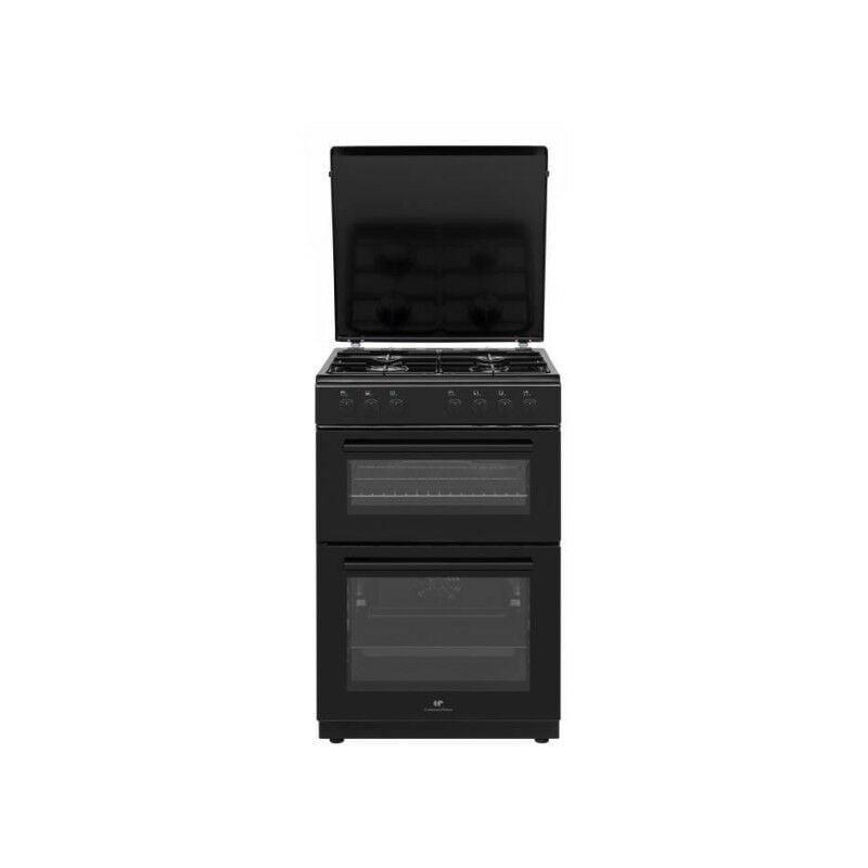 Continental Edison - Cuisiniere gaz CECDF6060B1 - 4 feux - noir - L60 xP60 x H90 cm