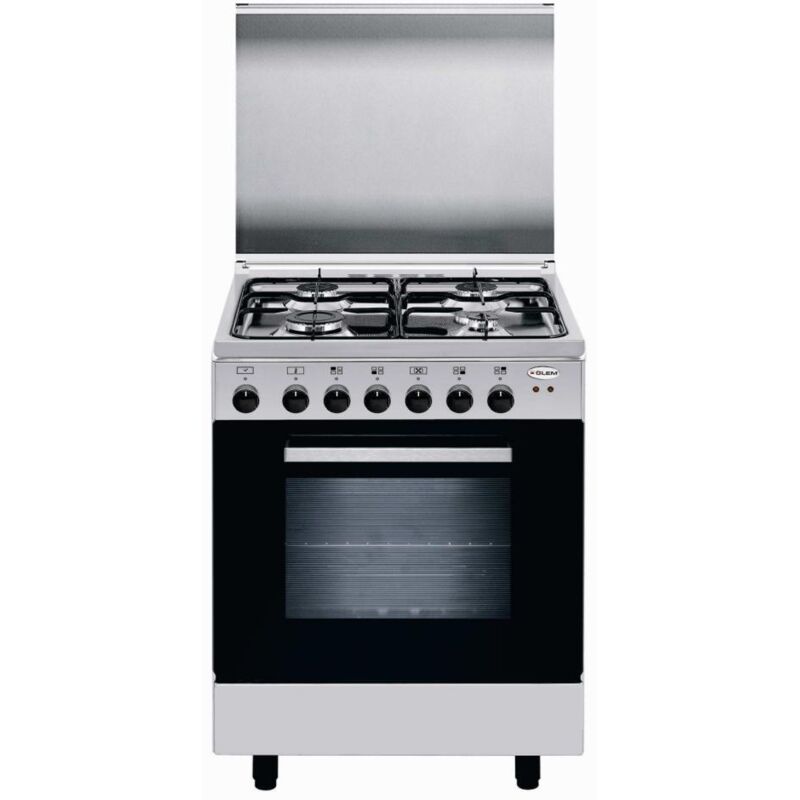 Cuisinière Glem Gas A66MI inox 2297 W 59,4 litres