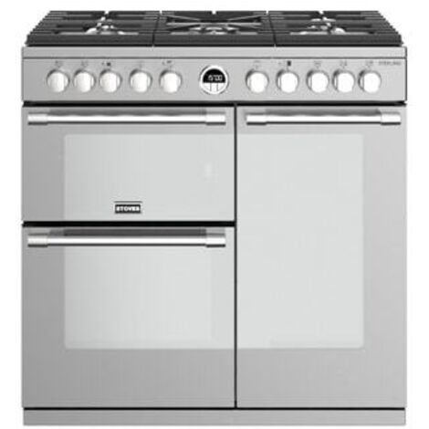 Cuisinière mixte 172L 5 feux inox – 2 fours électriques 54L et 87L – Classe A – Nettoyage manuel – Rails télescopiques – Stoves - PSTERS90DFSS