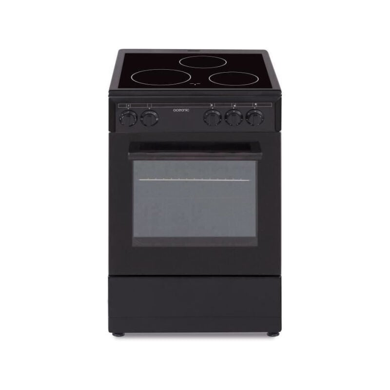 Oceanic - Cuisiniere CV5050B8 vitrocéramique 50x50 - Four convection naturelle - 48 l - Noir