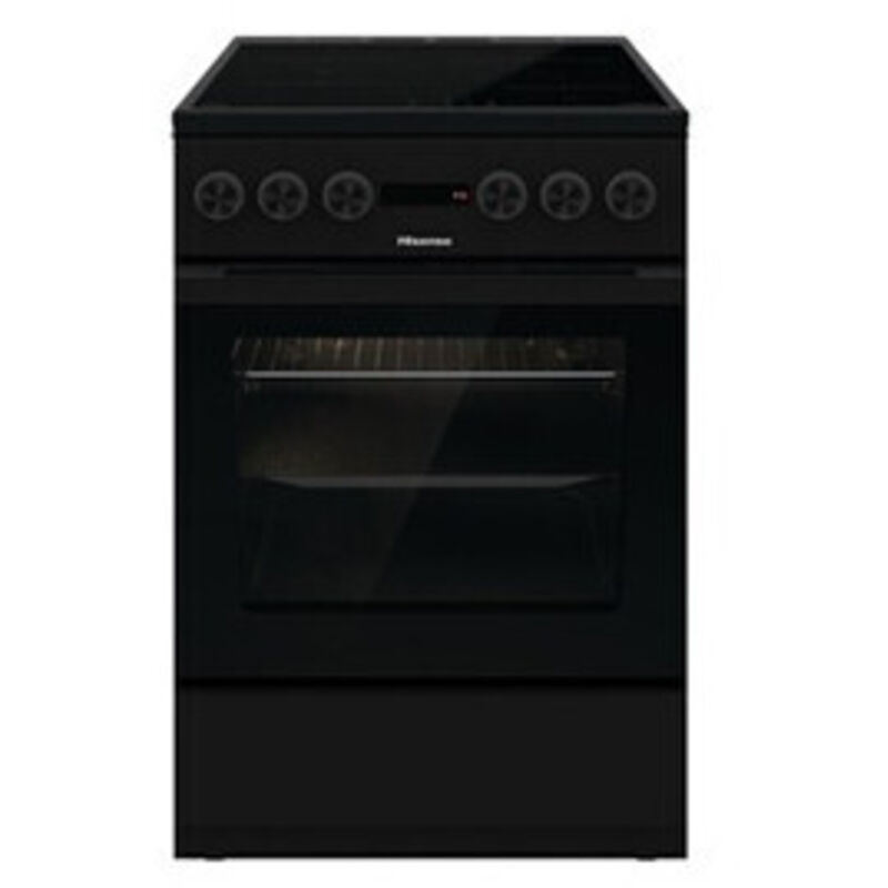 Hisense – Cuisinière vitrocéramique 4 foyers – Nettoyage vapeur Steamclean – Classe énergétique A – Convection naturelle – Dimensions 500x594x850mm