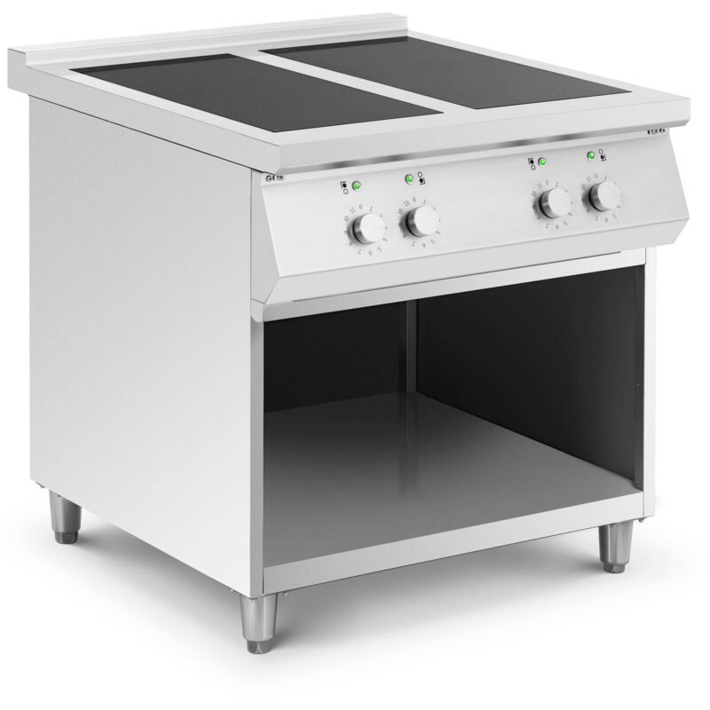 Royal Catering - Cuisinière Induction 17 000 w 4 Plaques 260 °c Compartiment de rangement