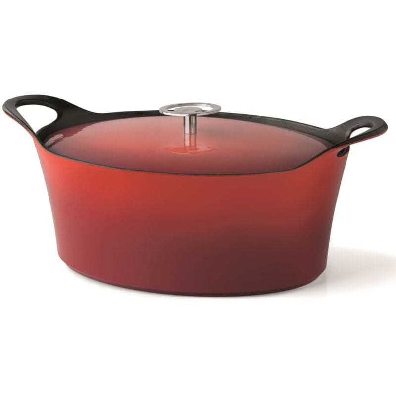 

Cazuela esmaltada de hierro fundido ovalado rojo 3,9 L 29 cm - Rojo - Cuisinox