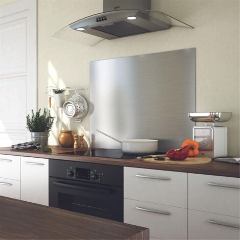 Cuisissimo – Crédence de cuisine inox 60 cm – Hauteur 50 cm – Chants pliés soudés pour finition élégante – Facile à entretenir