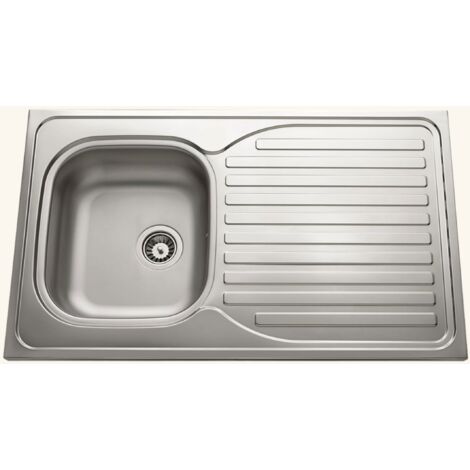 Cuisissimo – Évier inox à poser 1 bac réversible 100 cm – Trop plein – Pour sous-meuble 45 cm – Cuve 410x360mm – Vidage manuel