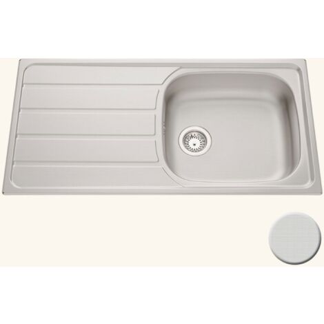 Cuisissimo – Évier inox encastrable 100x50 cm – 1 bac réversible avec vidage manuel – Bonde et siphon inclus – Pour meuble sous évier 60 cm minimum