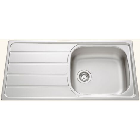 Cuisissimo – Évier inox lisse 100x50 cm – Évier encastrable 1 bac réversible – Bonde et siphon inclus – Pour meuble sous évier 60 cm minimum