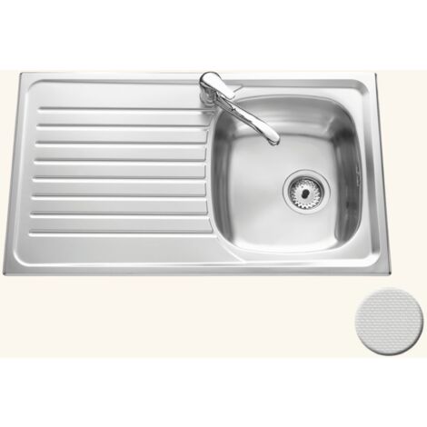 Cuisissimo – Évier inox nid d'abeille 86x50 cm – Évier encastrable 1 bac réversible – Bonde et siphon inclus – Pour meuble sous évier 45 cm minimum