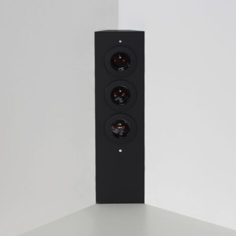 Cuisissimo – Multiprise cuisine 3 prises 230V – Bloc vertical avec positionnement ajustable – Soft Touch noir pour espaces optimisés