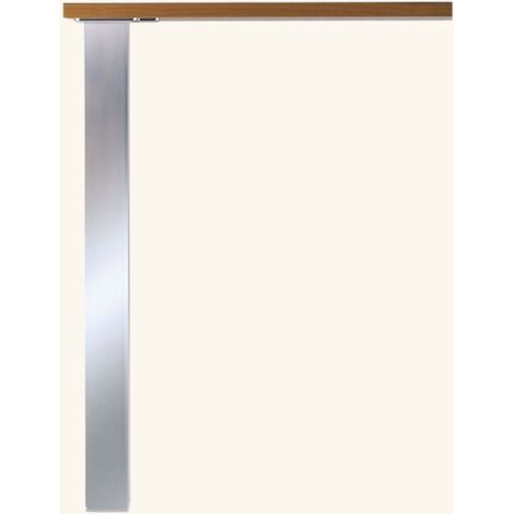 Cuisissimo – Pied de meuble réglable en acier inox brossé – Hauteur 87 cm – Fixation par vis – Ajustement 0/+1 cm pour cuisines modernes