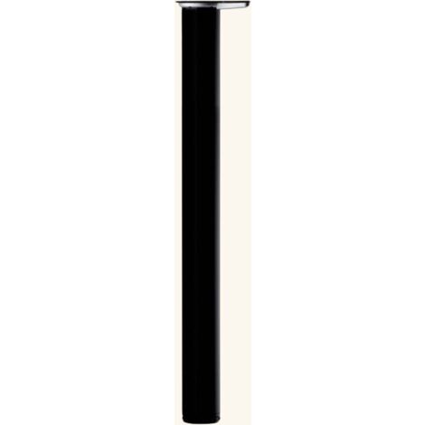 Cuisissimo – Pied de meuble réglable rond en acier noir mat H 870 mm – Ajustement 0 à +30 mm – Fixation par vis – Compatible avec divers plans de travail