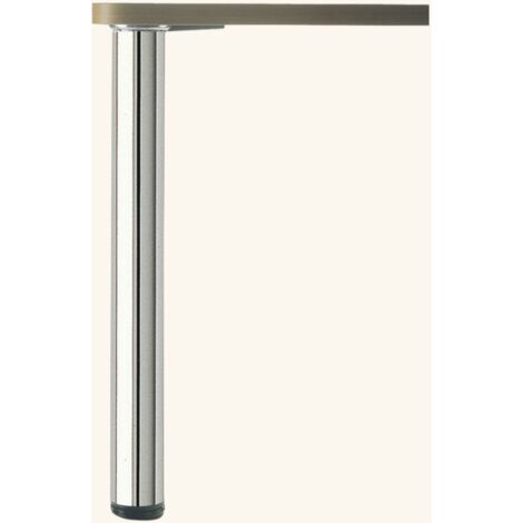 Cuisissimo – Pied de plan de travail réglable en métal chromé – Hauteur ajustable 87-90 cm – Diamètre 8 cm – Fixation par vis