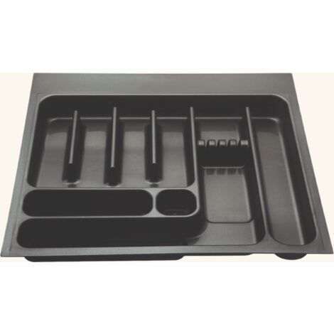 Cuisissimo – Range couverts 10 compartiments L 60 cm – Polypropylène résistant à l'humidité – Ajustable pour tiroirs – Organisation efficace des ustensiles