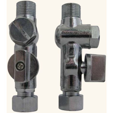 Cuisissimo – Set de 2 robinets d'arrêt avec filtre – Installation facile – Pour usage domestique et professionnel – Bouchon d'évier en laiton