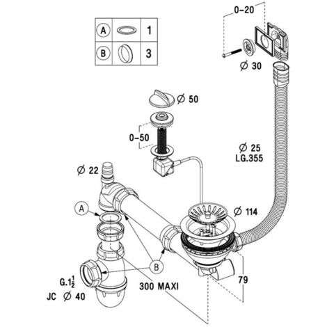 Cuisissimo – Vidage automatique 1 bac pour évier Cleya – Siphon gain de place 90 mm – Installation rapide – Compatible Subway pure et Architectura - CUIPD368