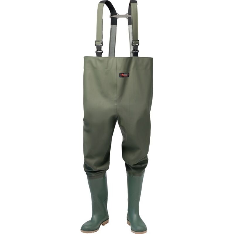 Cuissarde taille 40 vert olive pvc sur tissu support en pes pvc sur tissu support en polyester