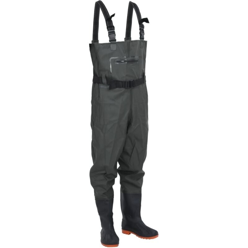 Vidaxl - Cuissardes avec bottes et ceinture vert foncé taille 42