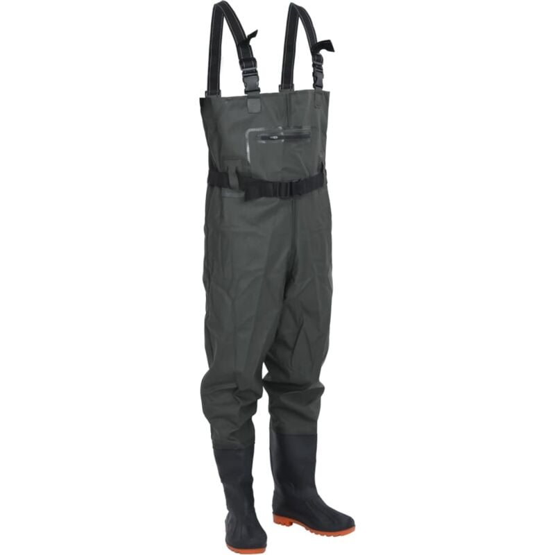 Vidaxl - Cuissardes avec bottes et ceinture vert foncé taille 43