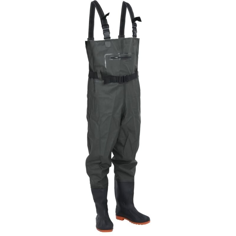 Vidaxl - Cuissardes avec bottes et ceinture vert foncé taille 39
