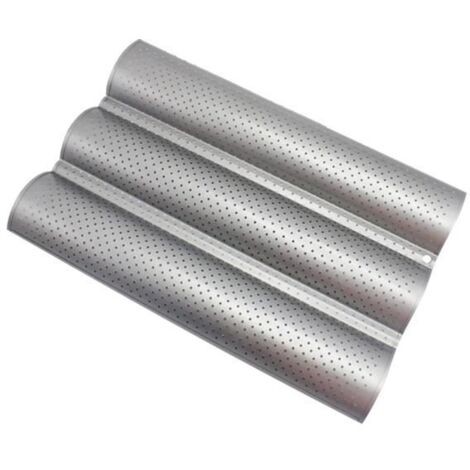 Cuisson Moule de Baguette Pain Français perforé antiadhésif-Argent