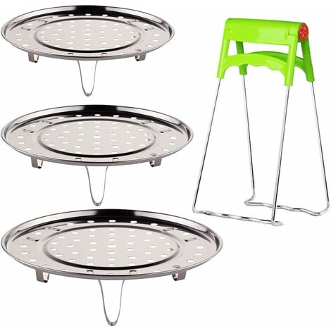 Cuisson Vapeur Support, Plateau Rond Cuiseur Vapeur Rack Avec Amovible Jambes -Vapeur Rack Pour Instant Pot Autocuiseur Panier Autocuiseur Acier Inoxydable,7,1"8,7" 9,4"pouces