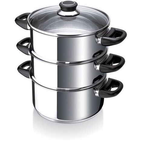 Cuit-vapeur Beka Polo 20 cm acier inox 18/10 3 L couvercle verre induction