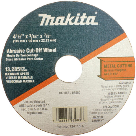 CUITTINGW HEEL METAL125x2,5x16 MAKITA 724115-6