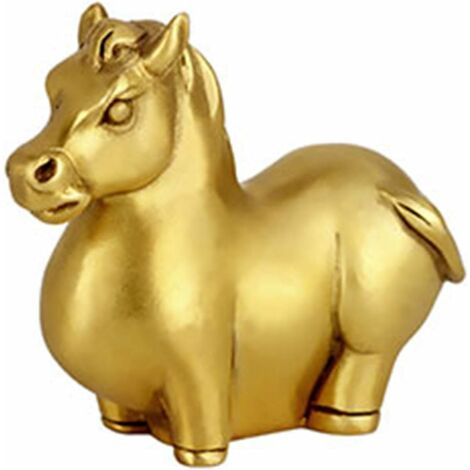Cuivre décoration Animale Nouvel an décoration Voiture Jardin Feng Shui décoration Zodiaque Figurines Maison de Collection Richesse Chanceux Bureau Artisanat, Style B (Petit)