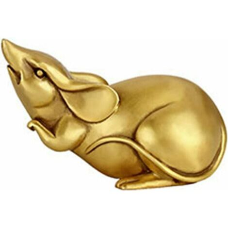 Cuivre décoration Animale Nouvel an décoration Voiture Jardin Feng Shui décoration Zodiaque Figurines Maison de Collection Richesse Chanceux Bureau Artisanat, Style D (Petit)