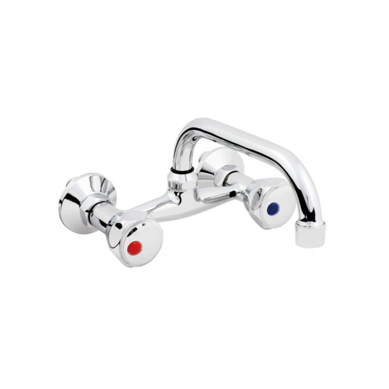 Hydroland - Robinet Cuisine Mitigeur Chrome Mural Classique