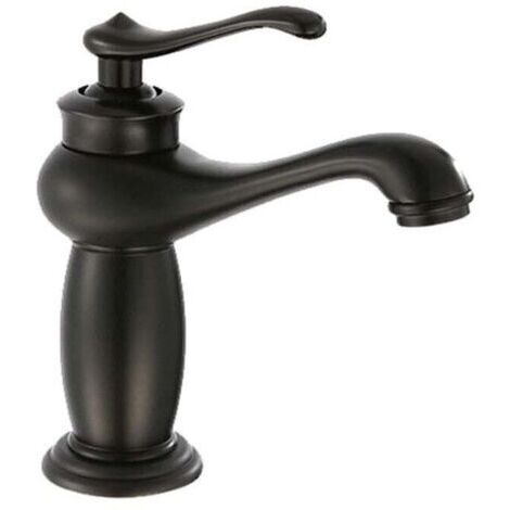 Cuivre Noir Ancien Robinet de Cuisine de Salle de Bain monotrou monocommande mitigeur Eau Froide-Chaude Lampe Cuisine Canal Robinet Simple Connexion
