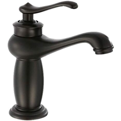 Cuivre Noir Ancien Robinet de Cuisine de Salle de Bain monotrou monocommande mitigeur Eau Froide-Chaude Lampe Cuisine Canal Robinet Simple Connexion