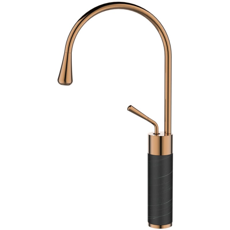 Robinet Cuisine Mitigeur Marbre Bronze Noir Monocommande